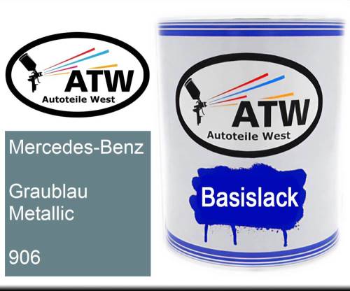 Mercedes-Benz, Graublau Metallic, 906: 1L Lackdose, von ATW Autoteile West.